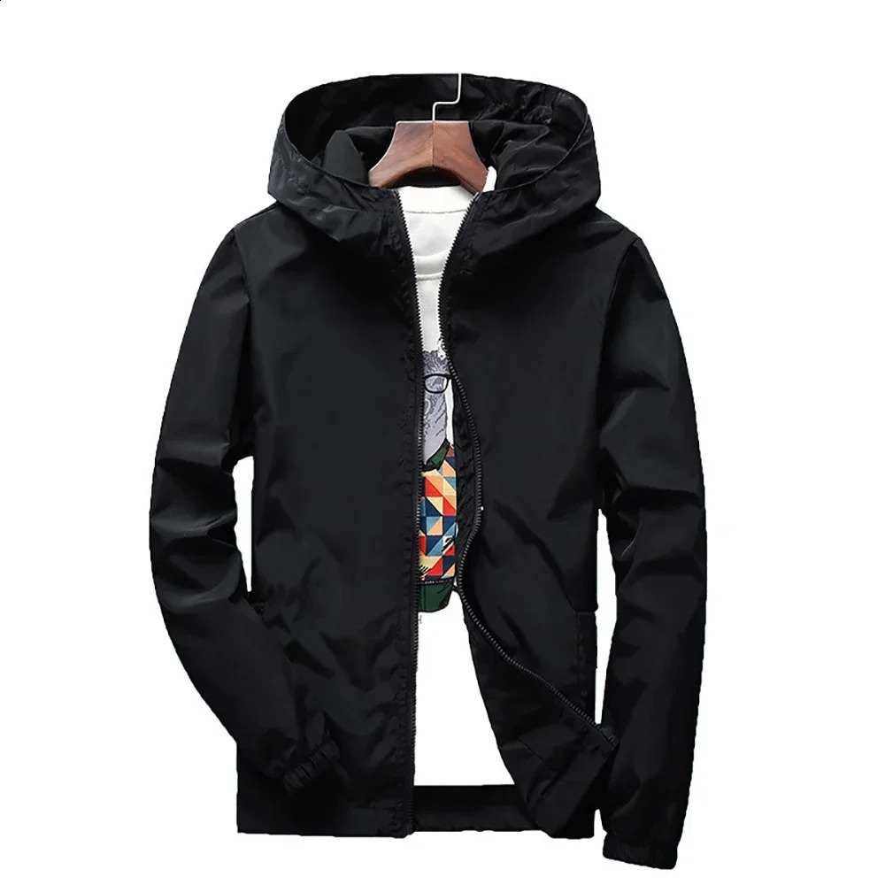 2023 Spring And Autumn Male Fashion Casual Windbreaker Hooded Zipper Coats Warm Parkas Jackets For Men Trend Streetwear Tops 240821