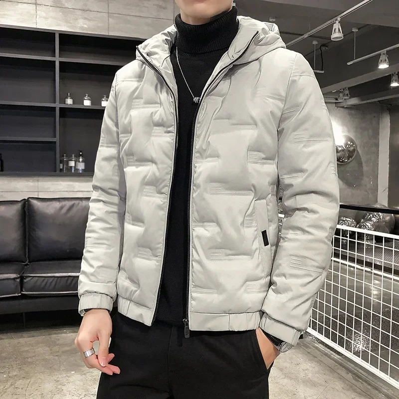 Fashion Winter Jacket Men Hooded Parkas Warm Windproof outerwear Male Casual Zipper Jackets Mens Solid Down Coats M5XL 240821