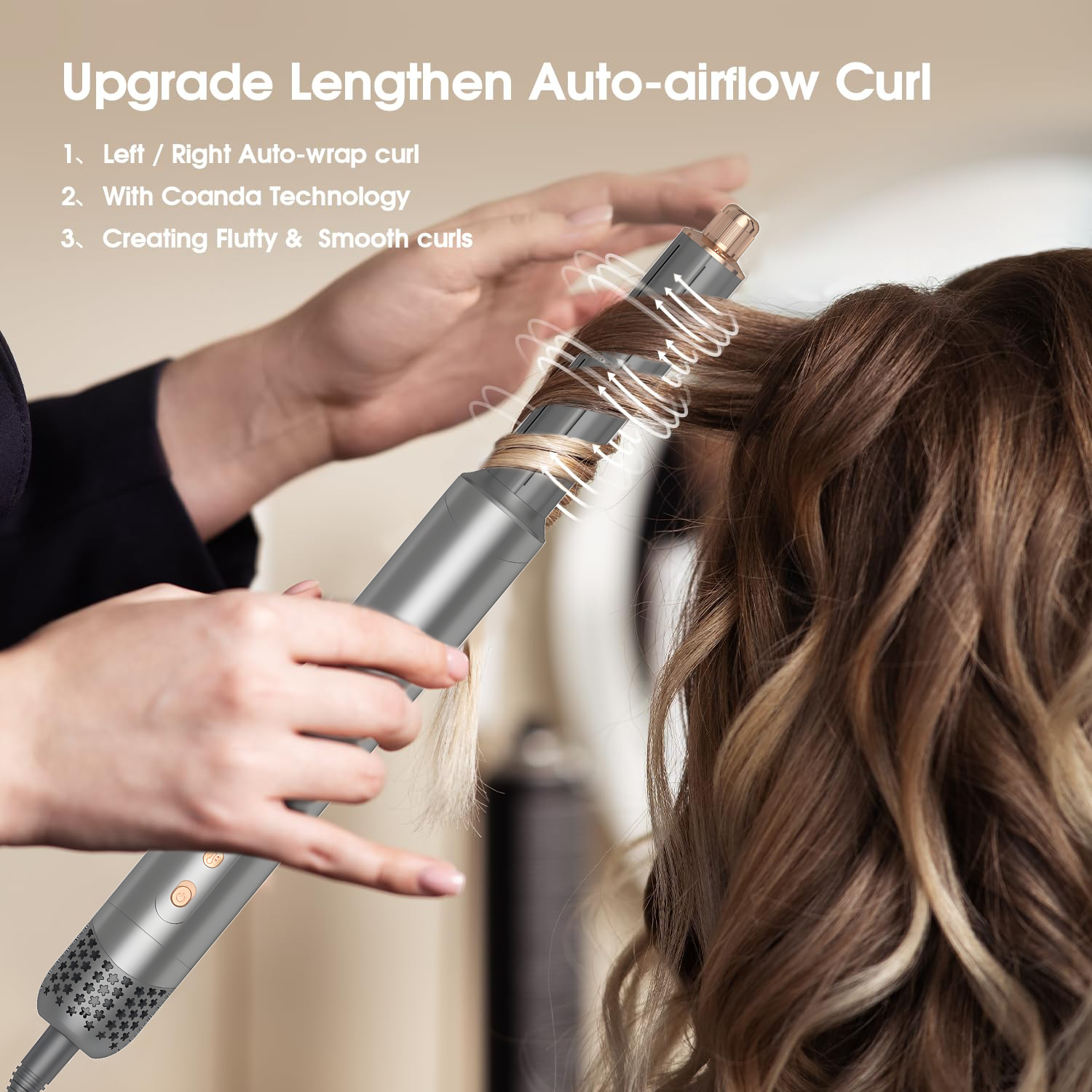 folding hot air comb eight-in-one high-speed brushless hair dryer curling wand integrated curly hair straightening hair drying comb-image-1013490174