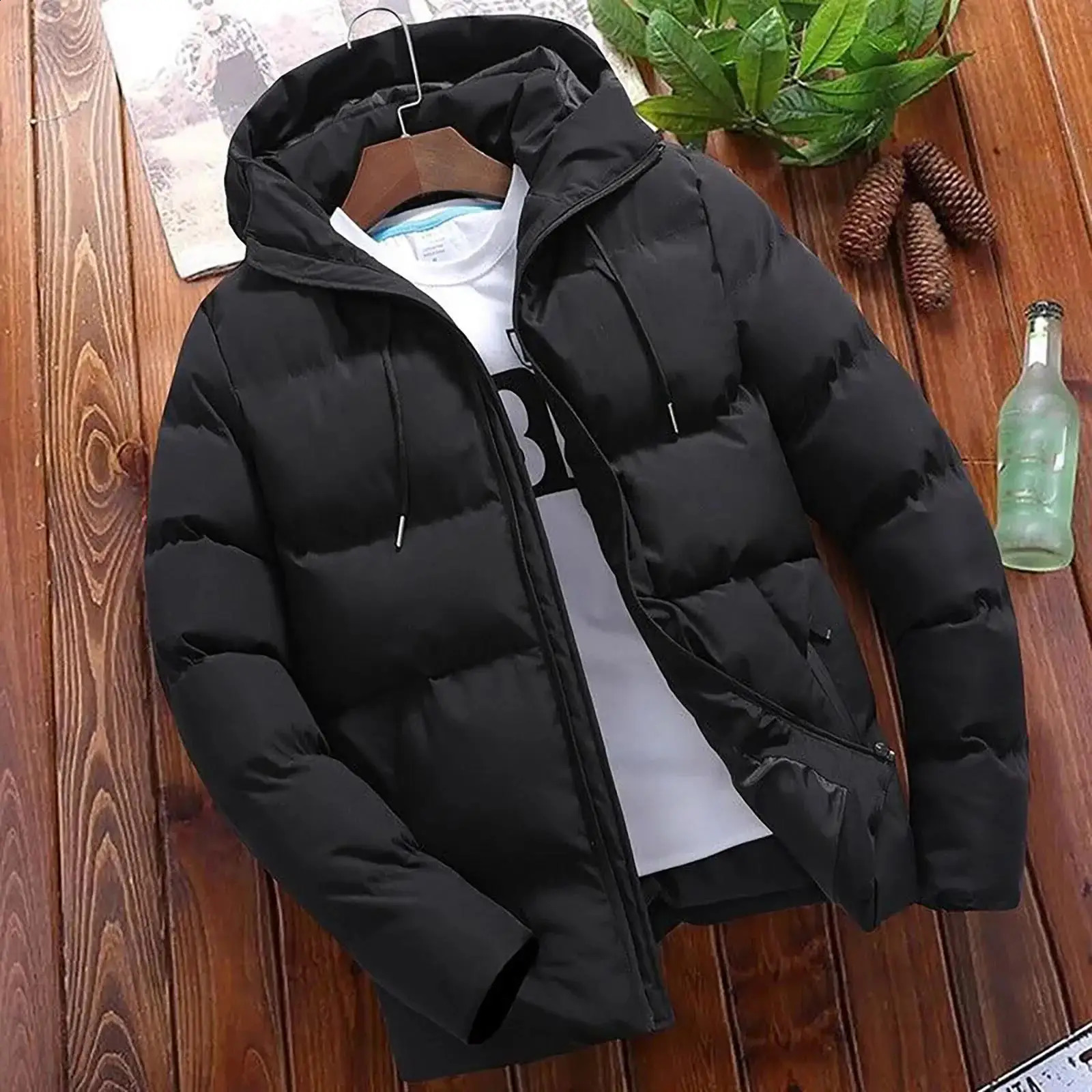 Fashion Parkas Men Winter Overcoat Mens Casual Jacket Warm Hooded Thick Puffer Coat Outwear Business Hombre 240823