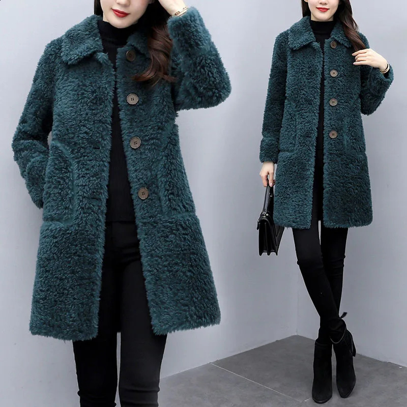 Veste en velours d'agneau hivern