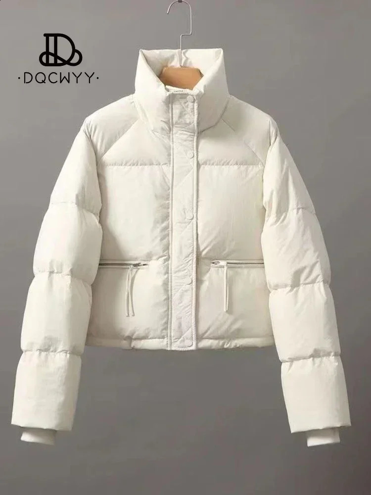 Veste femme 2024 en vêtements rembourrés de coton court mode coréenne col montant épaissir pain femmes manteau hauts hiver 240821