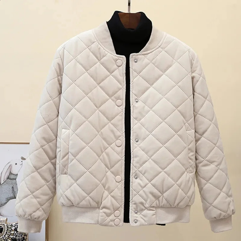 2023 AUTUMNE Hiver Coton Coat Veste femme coréen lâche lâche chaud Style Baseball Uniforme Tops femme Vêtements Parkas 240821