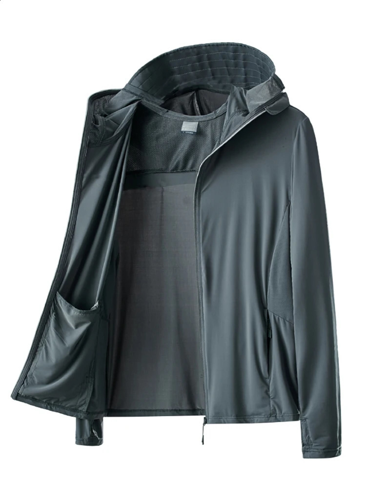 Summer UPF 50 UV Proof Men Skin Coats Hooded Sun Protection Breathable Cool Thin Windbreaker Plus Size Casual Jackets 8XL 240820Z