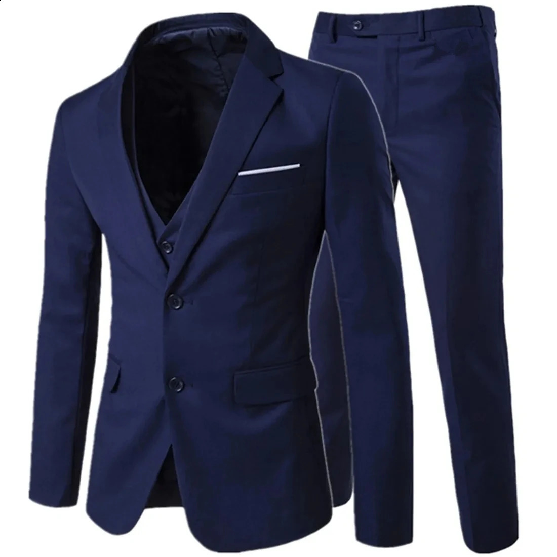Sports jacket pants business gentleman 3-piece set/grooms wedding set classic solid ultra-thin dress mens high-end jacket Trouser 240821