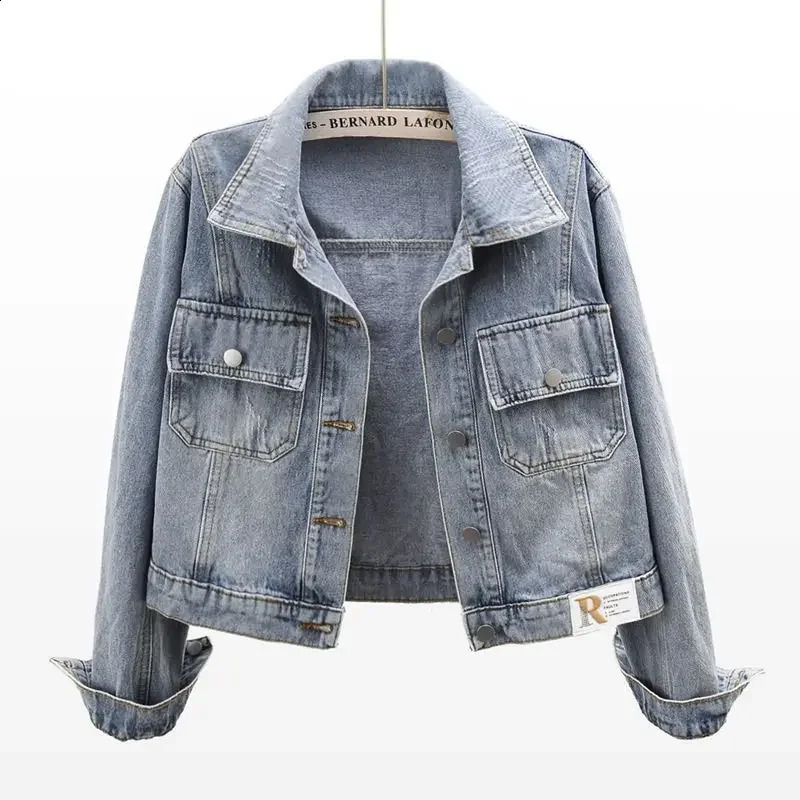 Printemps 2023 Style Bluedenim veste femme en vrac Fit décontracté en denim top coréen pour les vêtements d'extérieur 240820