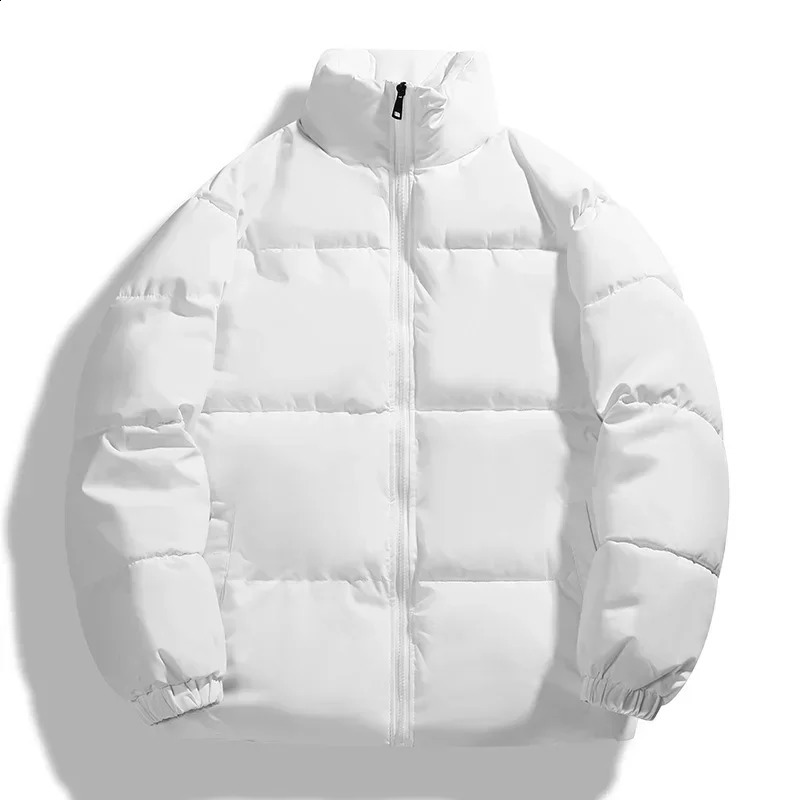 Winter Men Jacket Casual Parkas Thicken Warm Outerwear Stand Collar Male Coats Solid Color Zipper Clothing 5XL 240821