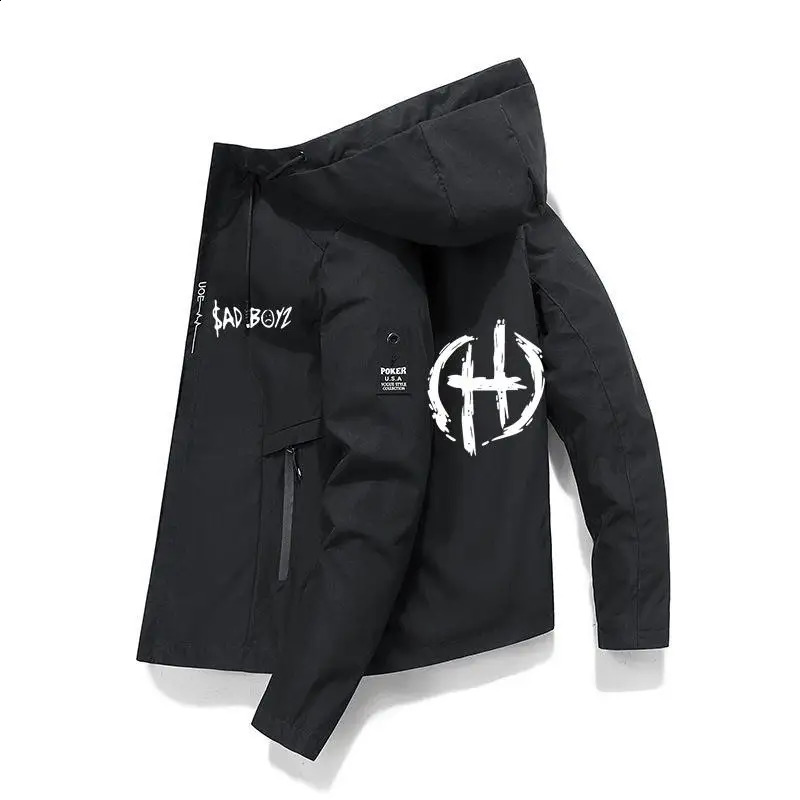 2024 Mens Spring and Autumn Zipper Jackets Casual High Quality Hooded Fashion Trend Hip Hop Street Sports 240821