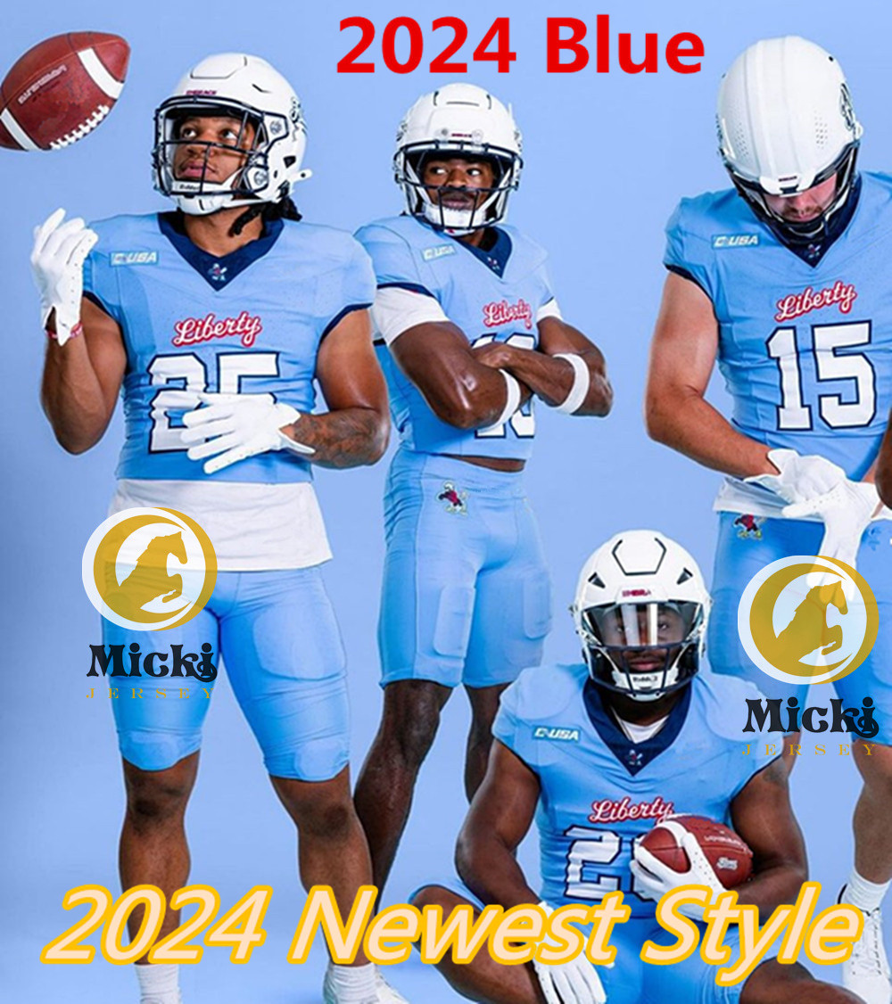 Kaidon Salter Quinton Cooley Liberty Football Jersey Ryan Burger Jay Hardy Vaughn Blue Gray Carroll Damond Harmon 5 Elijah Canion Custom Cousted