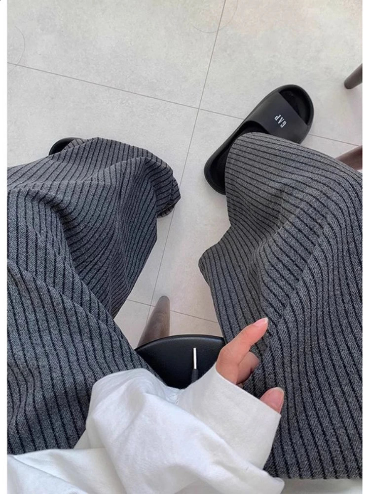 Houzhou pantalon à rayures à jambes larges décontractées Femmes Vintage Baggy Corée de style coréen Y2K Streetwear Harajuku Classic Automn Pantal