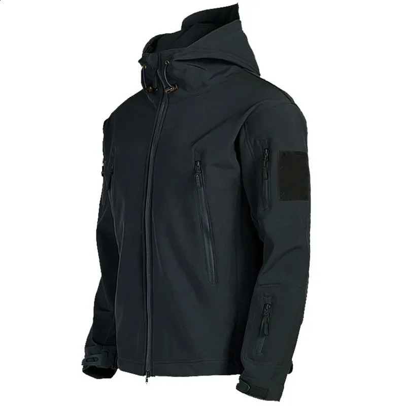 2024 fishing Shark Skin Soft Shell Jackets Men Tactical Windproof Waterproof jacket men Combat Mens Hooded Bomber Coats 240820