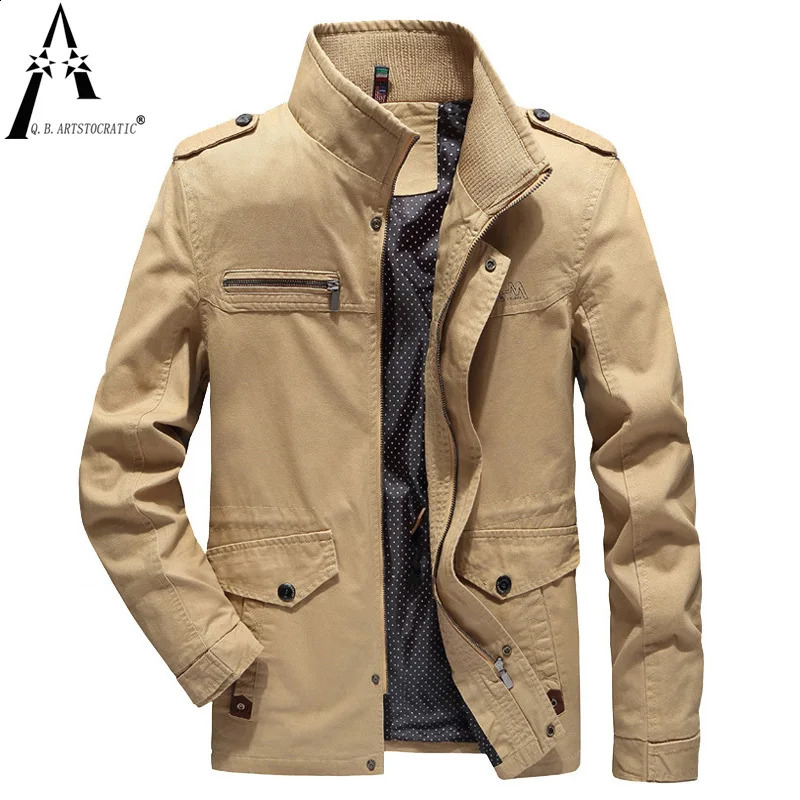 Veste décontractée pour hommes Couleur solide multi-poche printemps et veste à vent d'automne veste pour hommes purs coton extérieur veste 240821