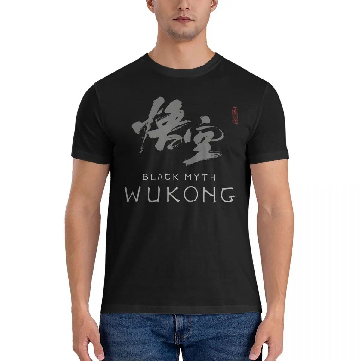 Les t-shirts les plus de jeu hommes noirs mythes wukong étonnants coton t-t-shirts