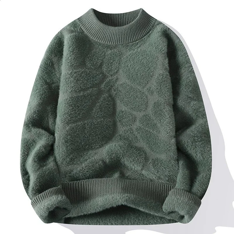 Sweater Autumn and Winter Mens Thickened Warm Casual Round Neck 240821