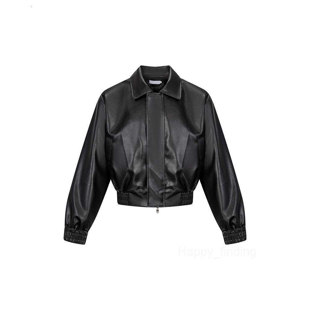 American Style Clean Fit Trend Short Shoulder Padded For Mens Spring And Autumn New Loose Leather Jacket Top
