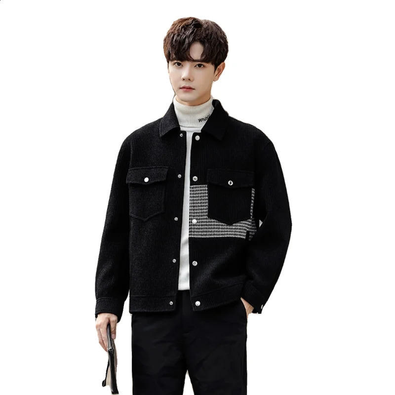 Mens Jacket Turn-down Collar Cotton Spring Autumn Solid Slim Casual Multi- Pocket Single-breasted Cargo Jacket for Men M-3XL 240822