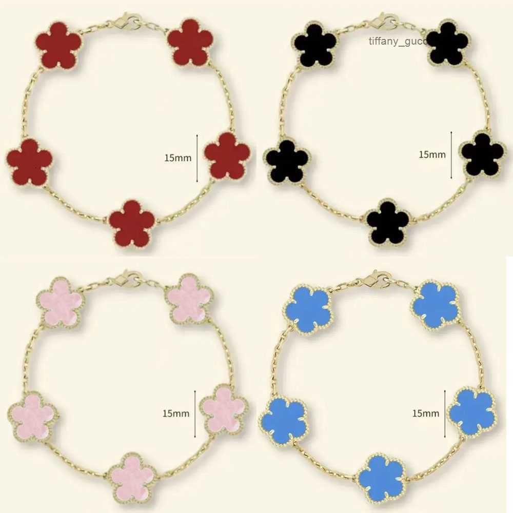 Fashion Classic 4/Four Leaf Clover Charm Bracelets Bangle Chain 18K Gold Agate Shell Mother-of-Pearl for Women Girl Wedding Mother Day Jewelry Women