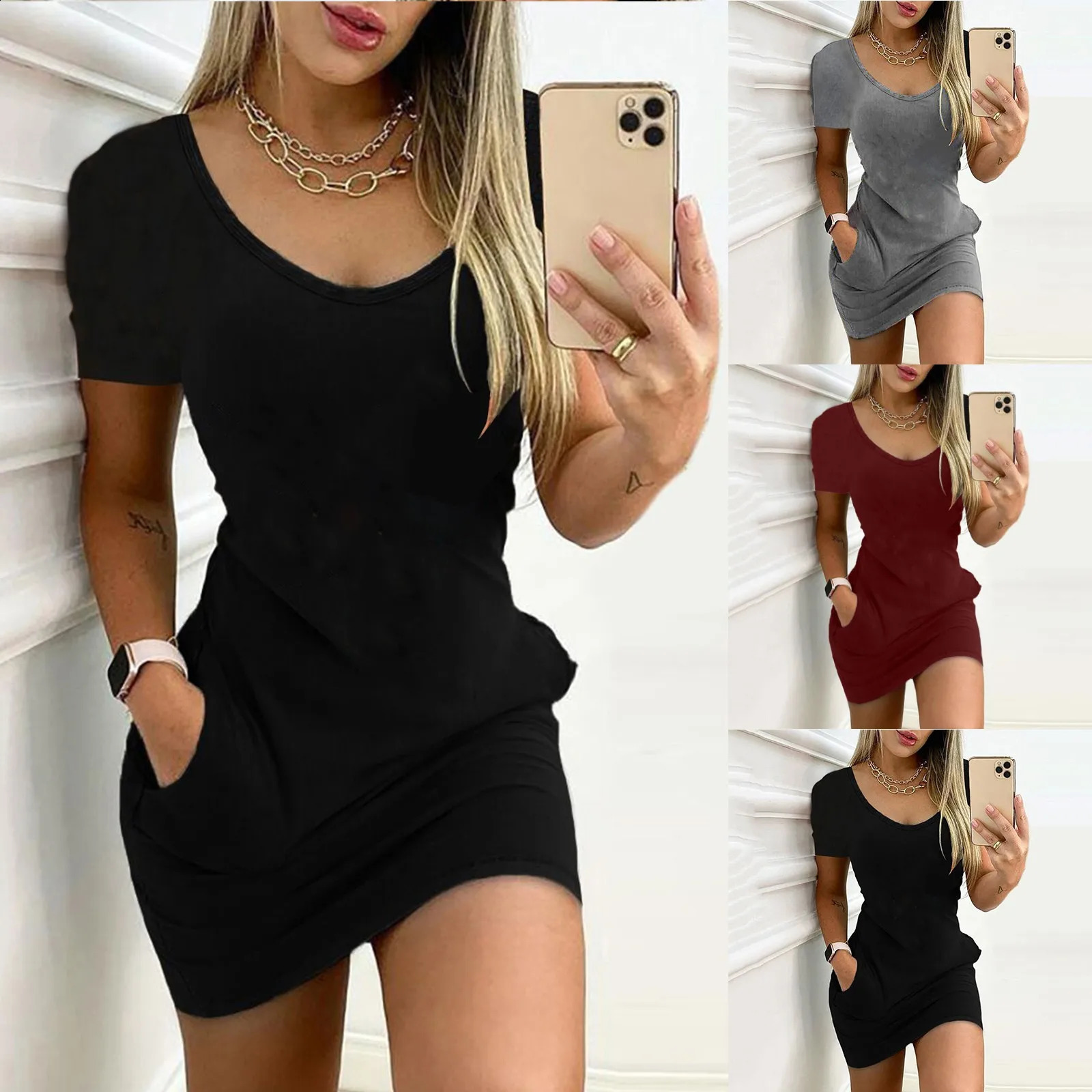 Robes de cocktails de robe imprimée décontractée Vobe de mode Vaiille courte couche Femme Velles V Femmes Top Robes décontractées 240822