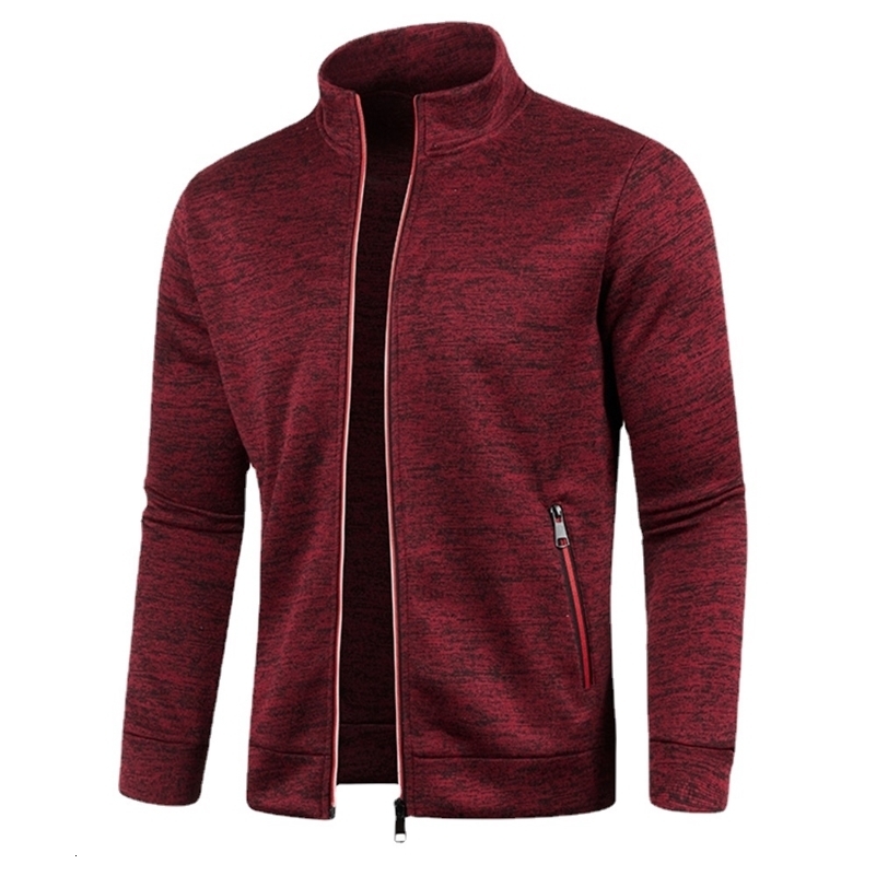 Autumn Winter Mens Zipper Knit Long Sleeves Thin Cashmere Fashion Top Sweater Coat y240821