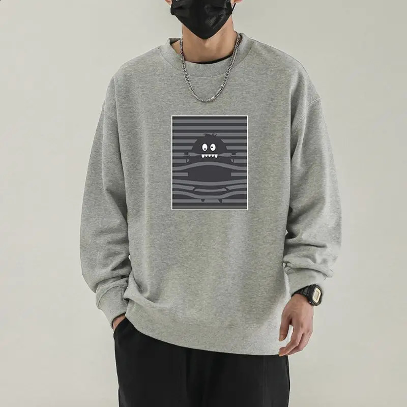 American O-Neck Autumn Winter Boyfriend Patchwork Print Fashion Solid Color Loose Minimalist Casual Long Sleeved Sweatshirt 240821