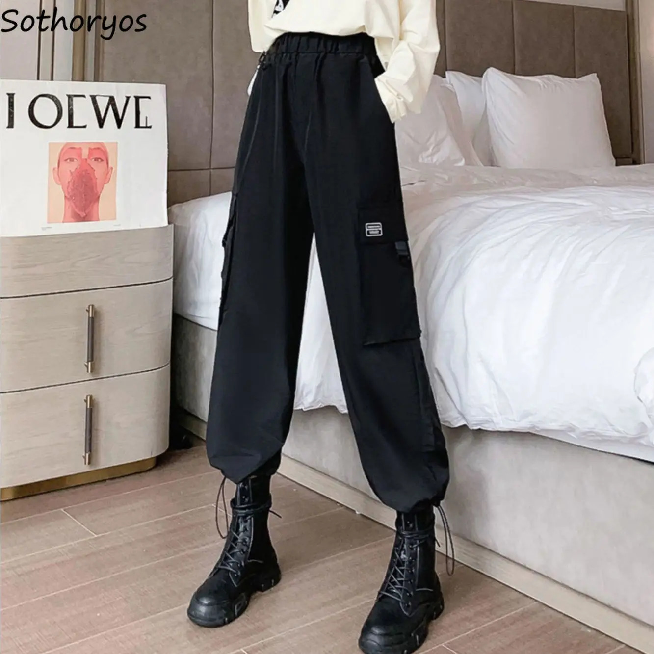 Pantalon de cargaison pour femmes Multi Pocket Mini S-3xl Taist Casual Fitness Jogging Street Fashion Techwear HARAJUKU TRANTER 240822