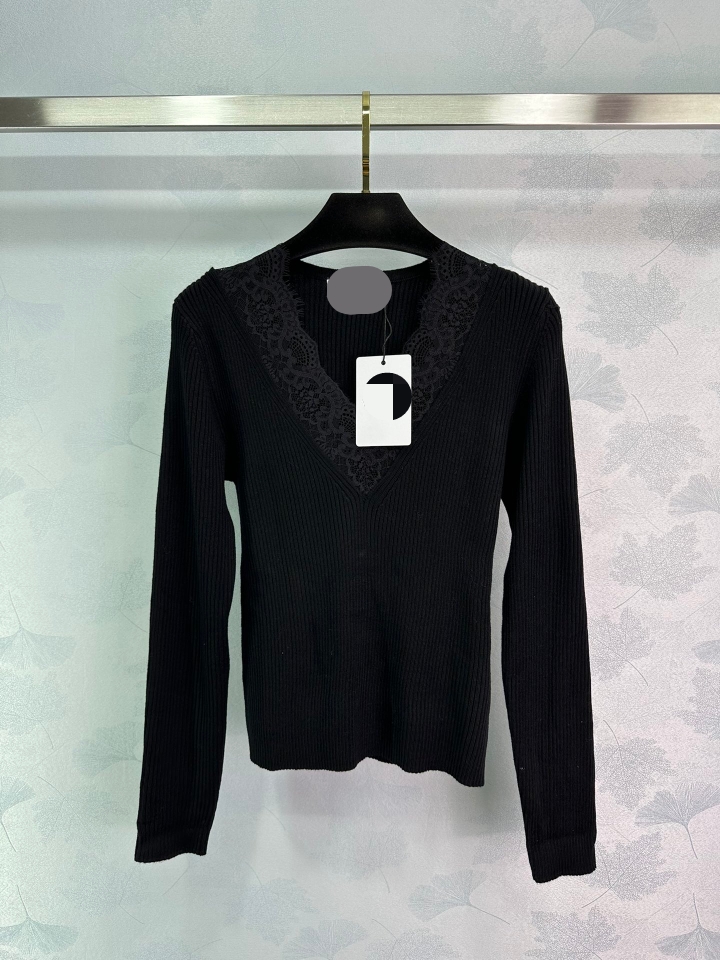 808 2024 Autumn Brand Same Style Sweater V Neck pullover Long Sleeve Women's Sweaters Runway Fashion L290