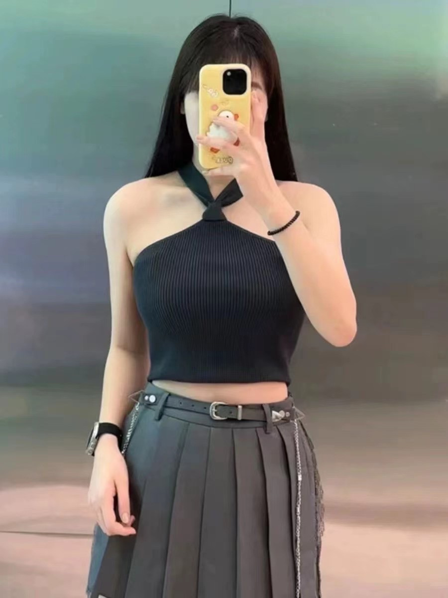416 2024 Spring Summer Brand Same Style Sweater Pullover Crew Neck Sleeveless Fashion Womens Clothes QIAN