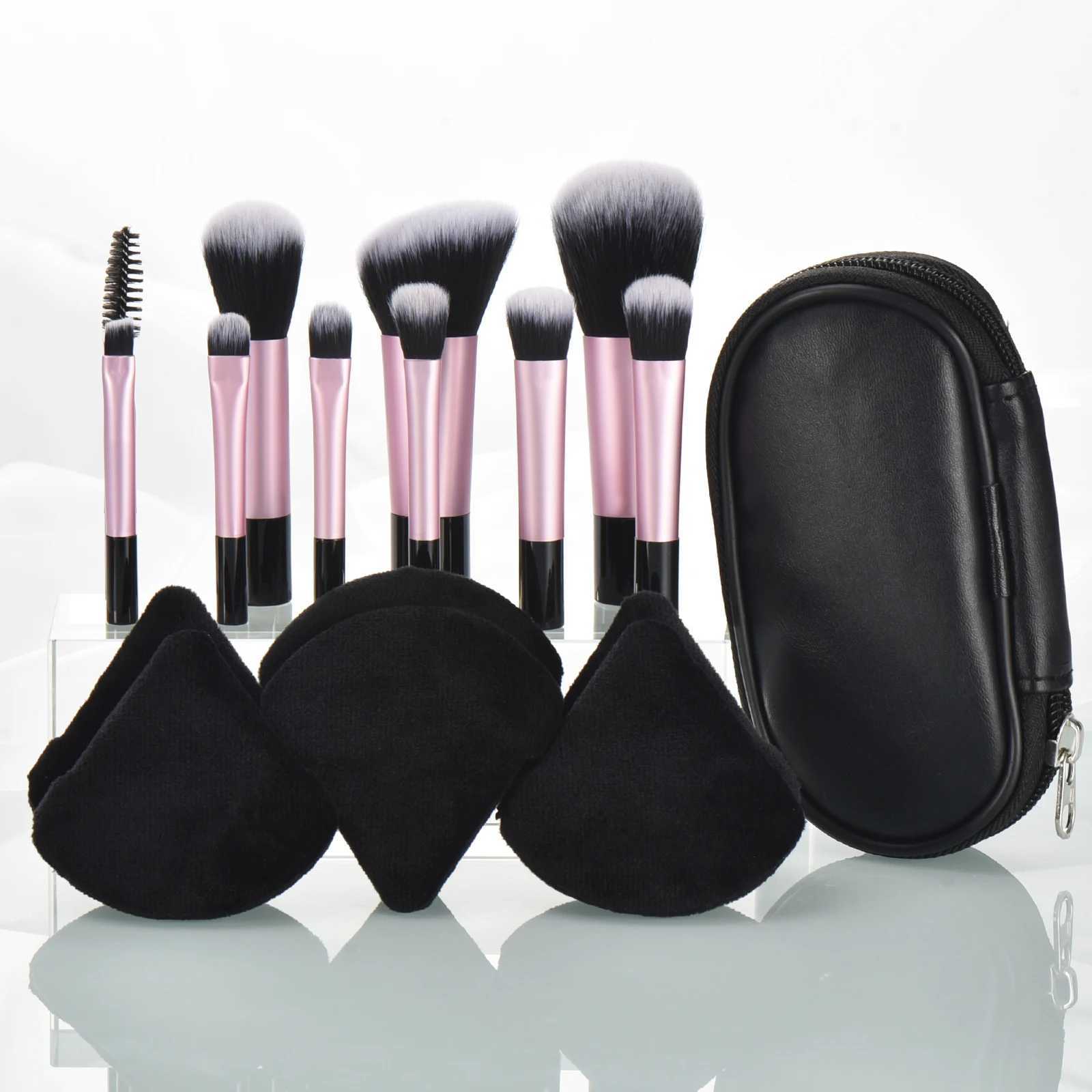 10 mini makeup brushes Multi-color makeup tools Makeup Puff Travel season Portable makeup kit with storage bagXJ241113