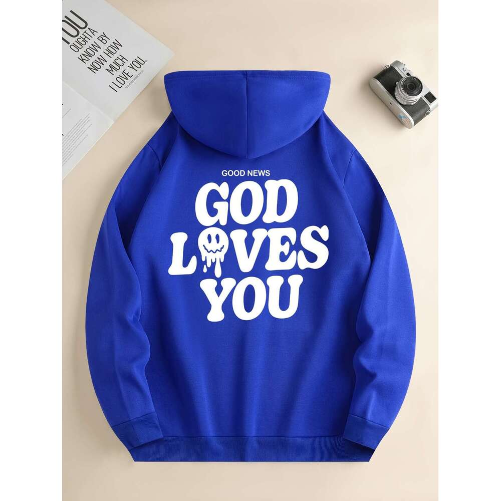 Felpe con cappuccio per uomo donna God Loves You Stampa Pullover da uomo di design Girocollo Felpe con cappuccio Coulisse Felpa con cappuccio grafic