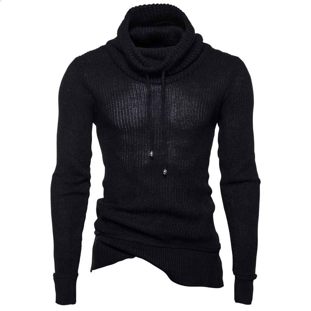 2024 Spring and Autumn Mens Knitwear Simple Lace Up High Neck Sweater 240821
