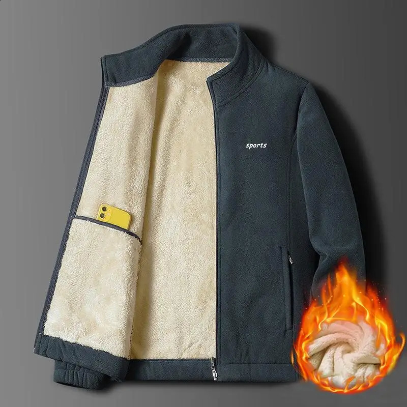 Autumn and winter cotton jacket mens apron jacket mens wool coat mens velvet casual top mens plush coat 240822