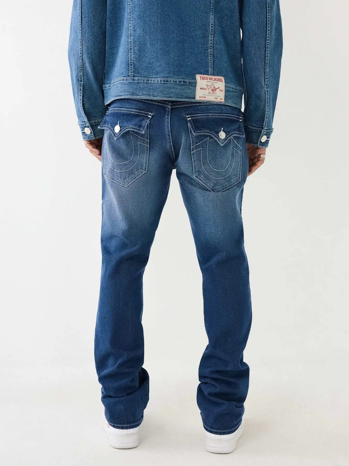 Streetwear Jeans Y2K Mens Harajuku Hip Hop Pocket Embroidery Retro Blue Baggy Jeans High Waist Wide Leg Trousers 240821