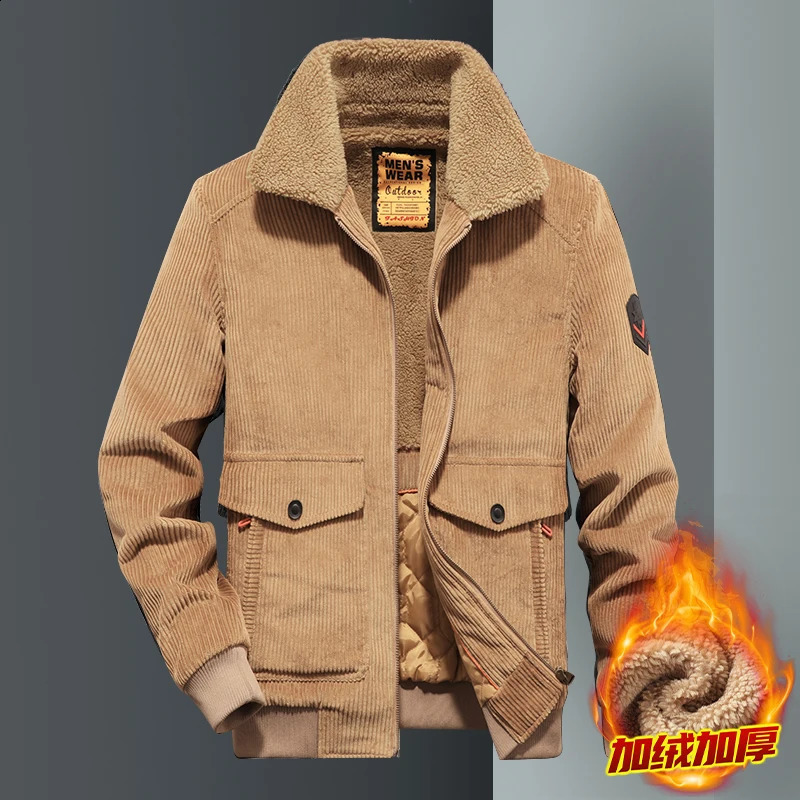 Masque parka hiver chaude plus taille mens veste en velours côtelé hivernal et manteaux