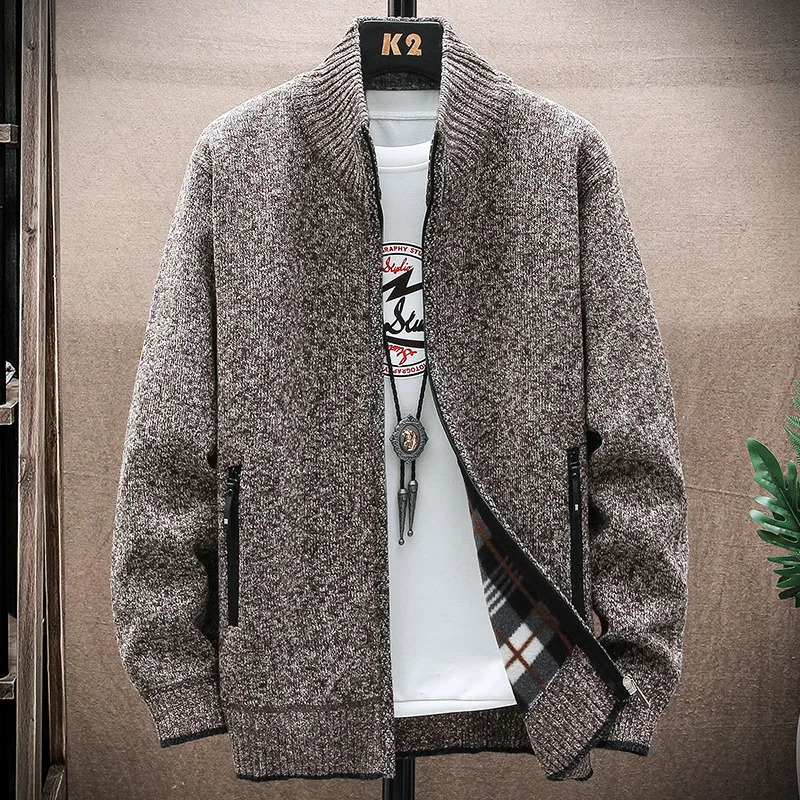 Veste de pull tricoté pour hommes épaiss