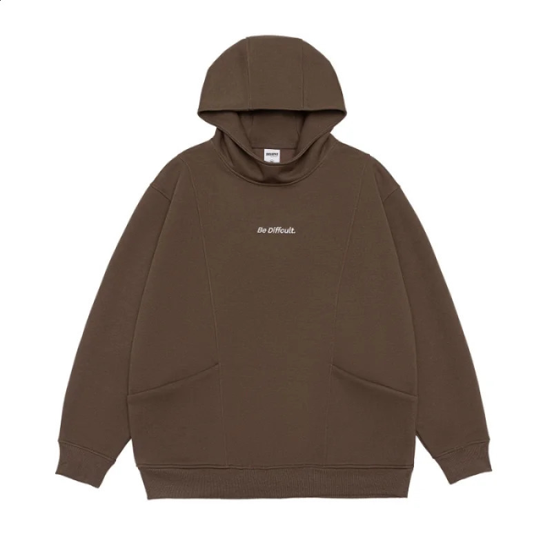 Hooded Sweater for Men Fall Winter Trend Letter Embroidery Loose Pockets Fashion Casual Long Sleeve Clothes 240821