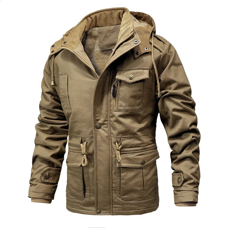 Autumn and Winter Mens Wool Jacket Fashion Mens Hoodie Thick Coat Outdoor Casual Cotton Warm Jacket Mens Thick Clothes 240822
