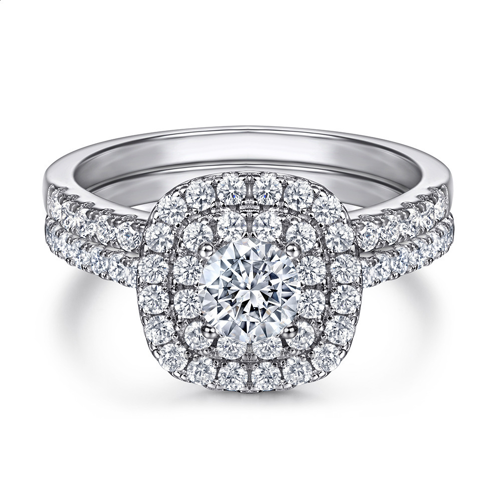 Tonglin same ring set S925 Sterling Silver Ring womens index finger ring zircon row diamond tail ring