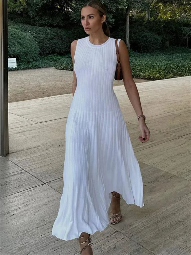 TOSHY TRICHEAR BLANC Robe longue décontractée pour les femmes sans manche