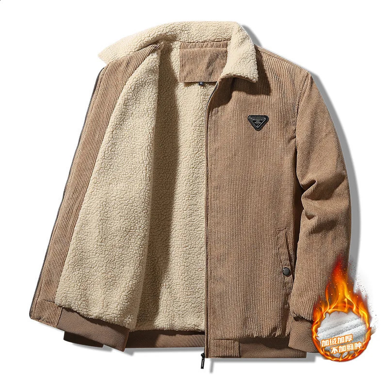 Veste en velours côtelé pour hommes d'hiver parkas veste chaude veste masculine veste d'hiver décontractée