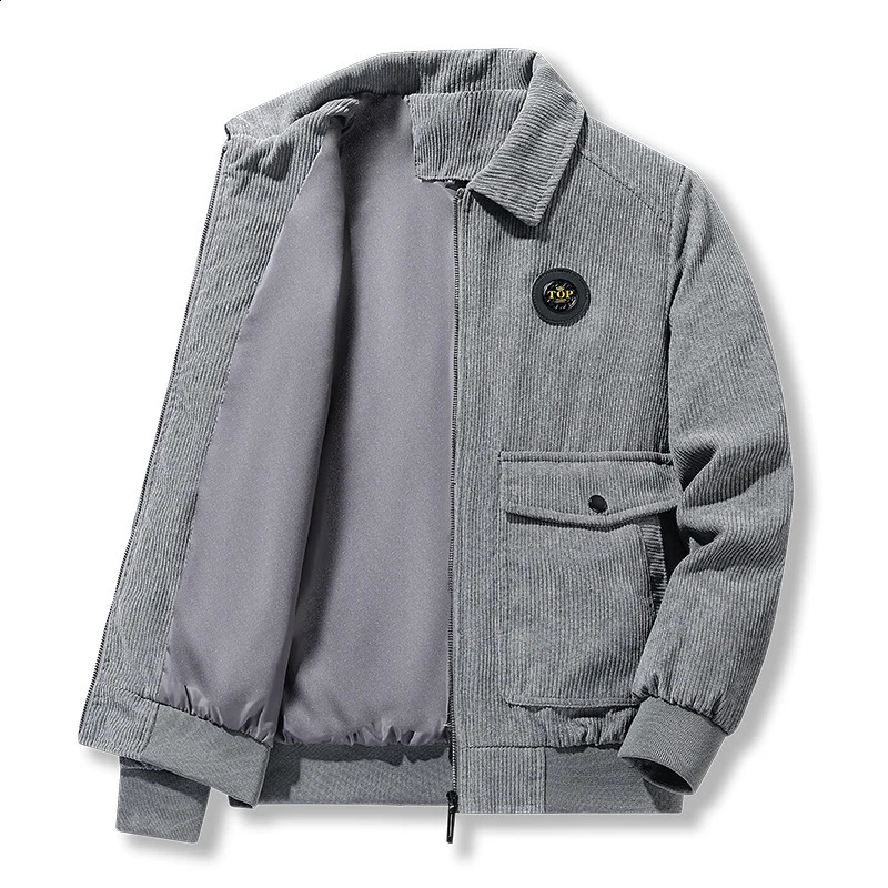 Mens Corduroy Spring/Summer Casual Jacket Fashion Outdoor Windproof Collar Jacket High Quality Mens Clothing 240822