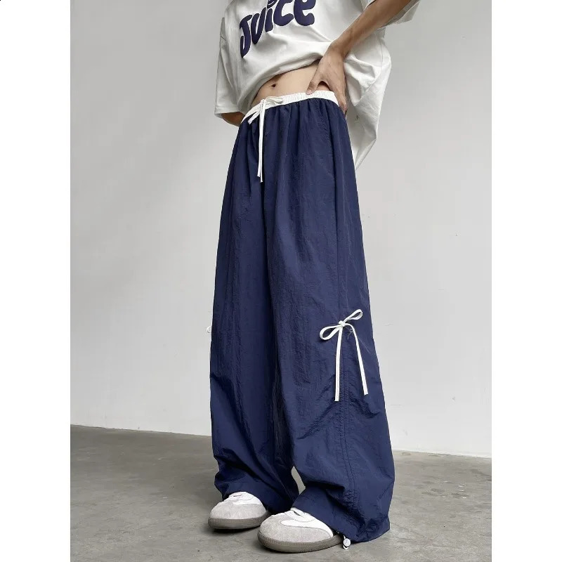 Fashion coréenne Bow à la mode pantalon de séchage rapide Femmes Summer Loose American Style Couple Baggy Cargo Pantal