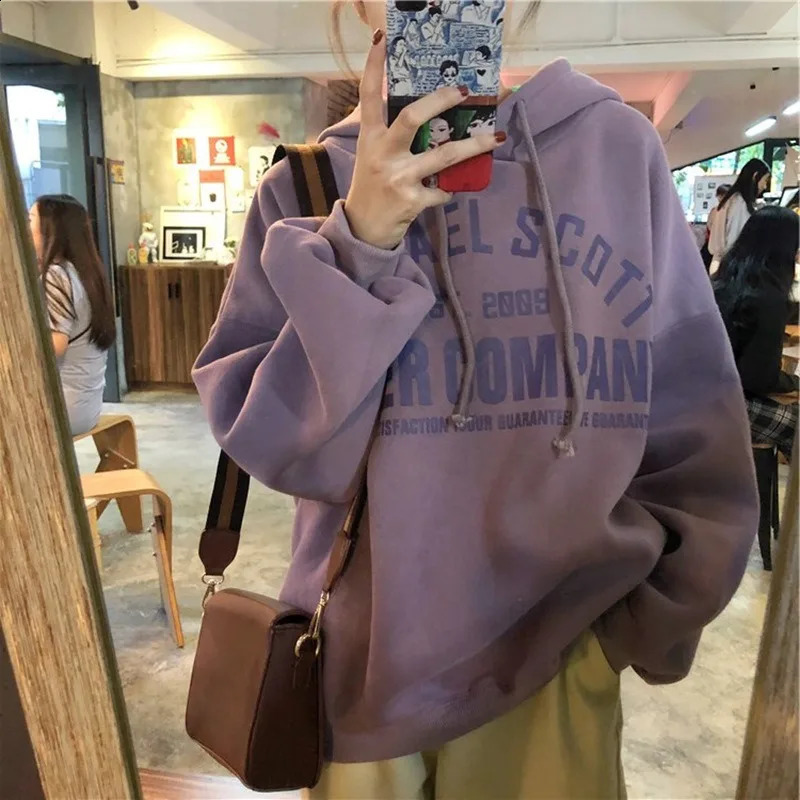 Sweat à capuche à capuche en peluche pour femmes - Style coréen lâche Top décontracté 240822