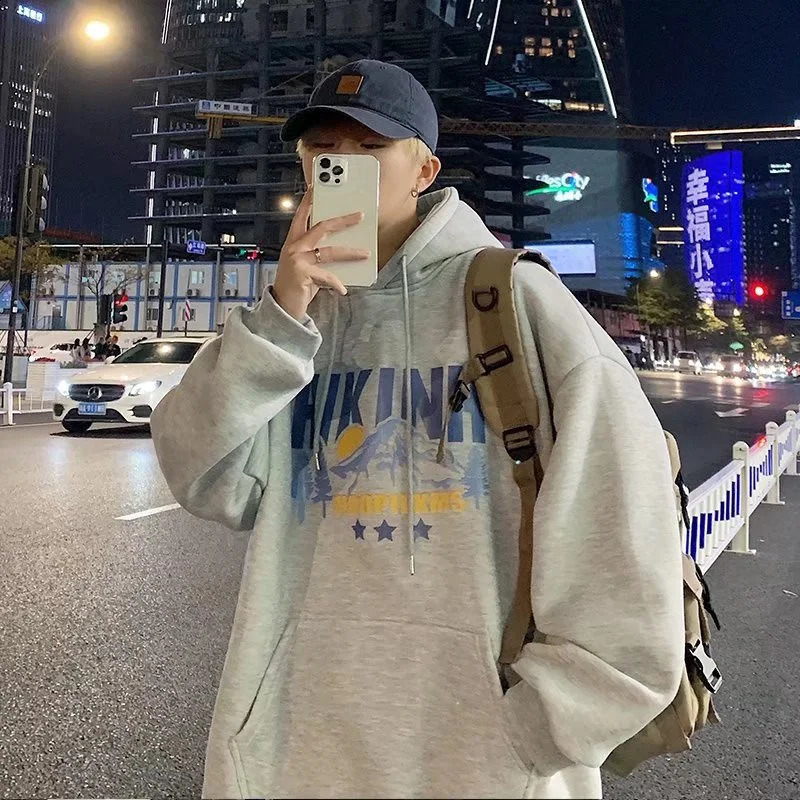 Automne Funny Graphic Letter Imprimé Hoodies pour hommes Fleep décontracté Pilovers Vêtements Y2K Hoodie Hip Hop Sweatshirts 240821