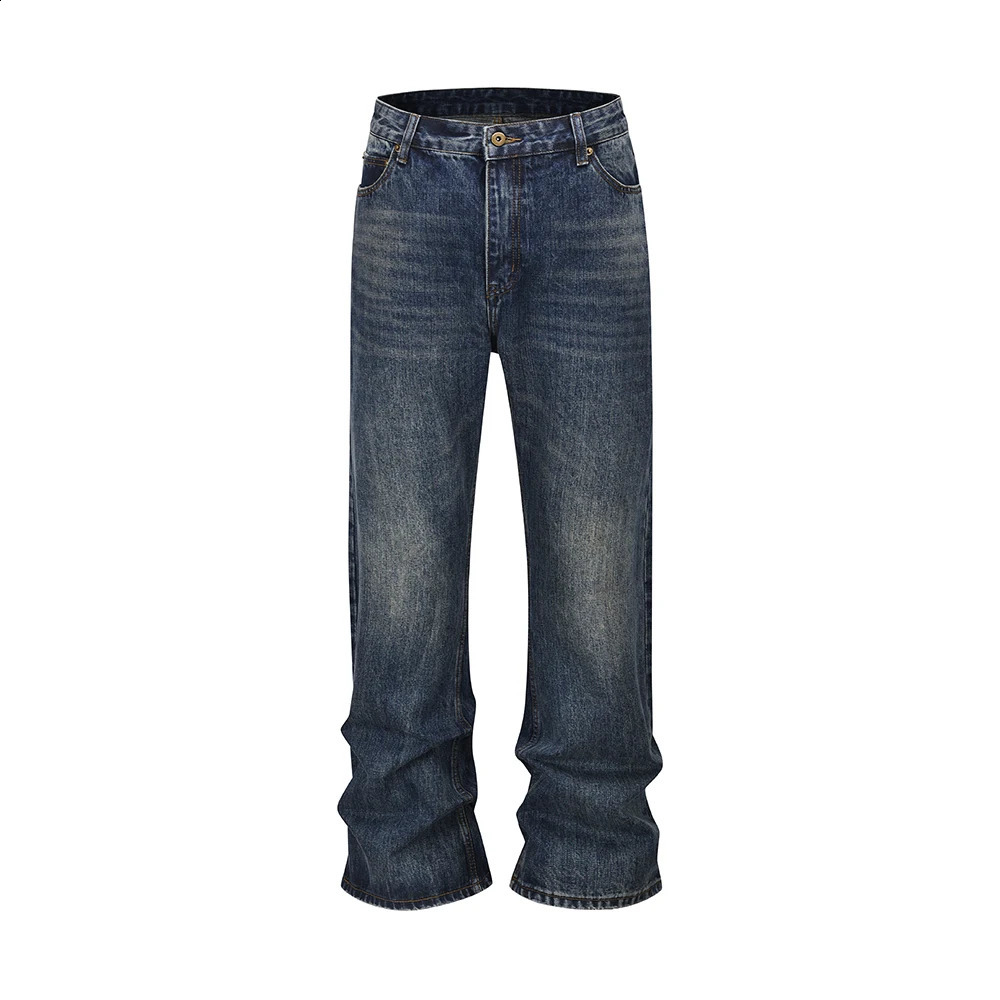 Jean baggy droit lavé en bleu lavé pour hommes et femmes y2k pantalones hombre pantalon denim décontracté lâche surdimensionné 240821