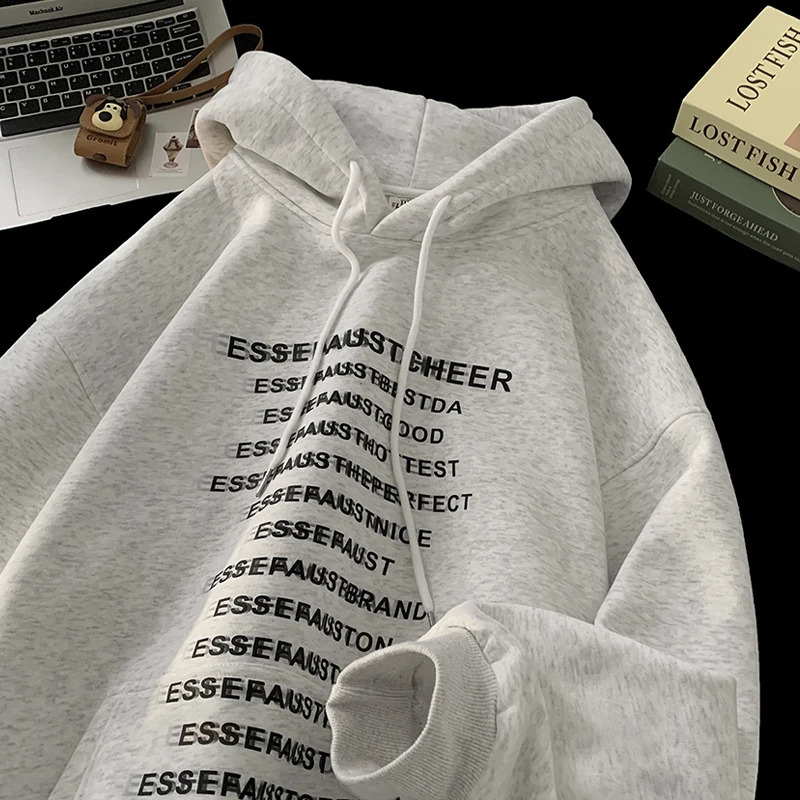 Hommes Sweat à capuche Corée de style coréen Baggy Street Pullover Sweat-shirt Lettre imprimé Unisexe Sweats à capuche à capuche de grande taille