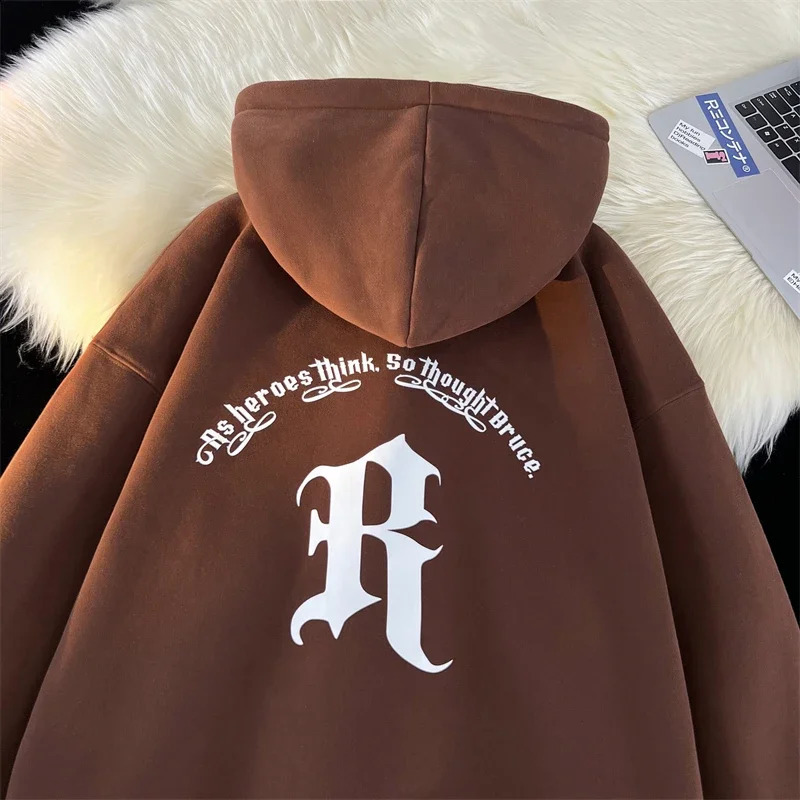 Sweat à capuche surdimensionné hip hop pour hommes sweats à capuche vintage à la mode High Street Couple Hoodies MAN Clothing 240821