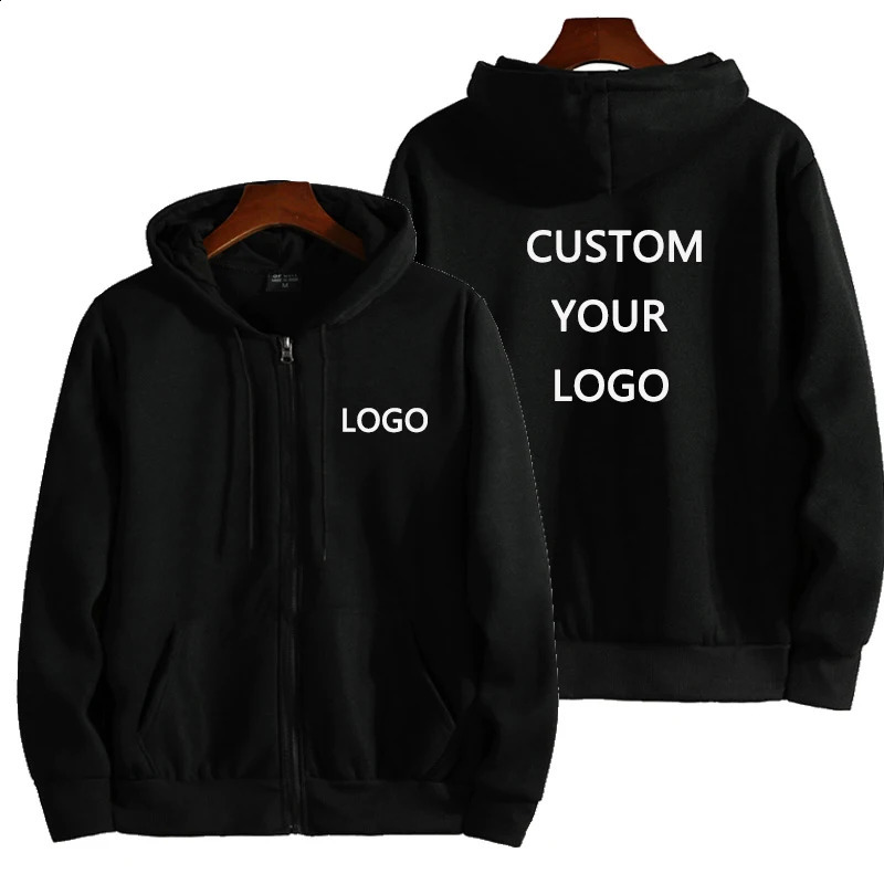 Mens and womens custom zippered sweatshirts jackets hooded jackets sweatshirts long sleeved zippered jogging tops 240821