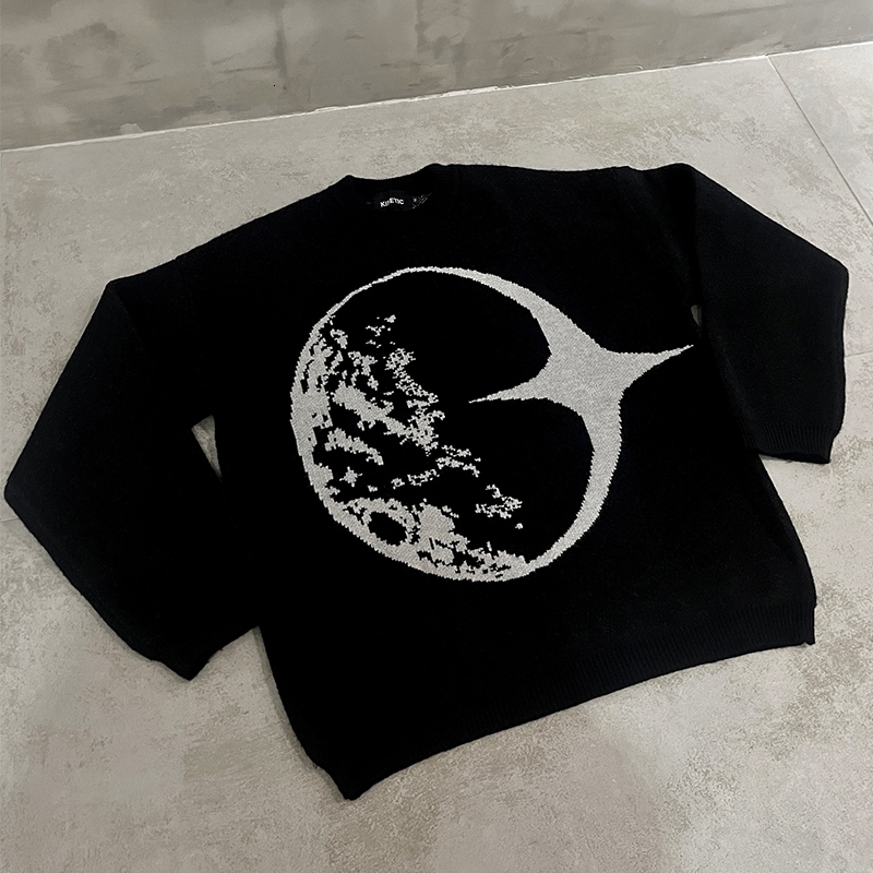 Mens Hip Hop Streetwear Harajuku y2k Oversized Sweater Vintage Anime Knitted gothic Sweaters Pullover Unisex pullover women ins 240821