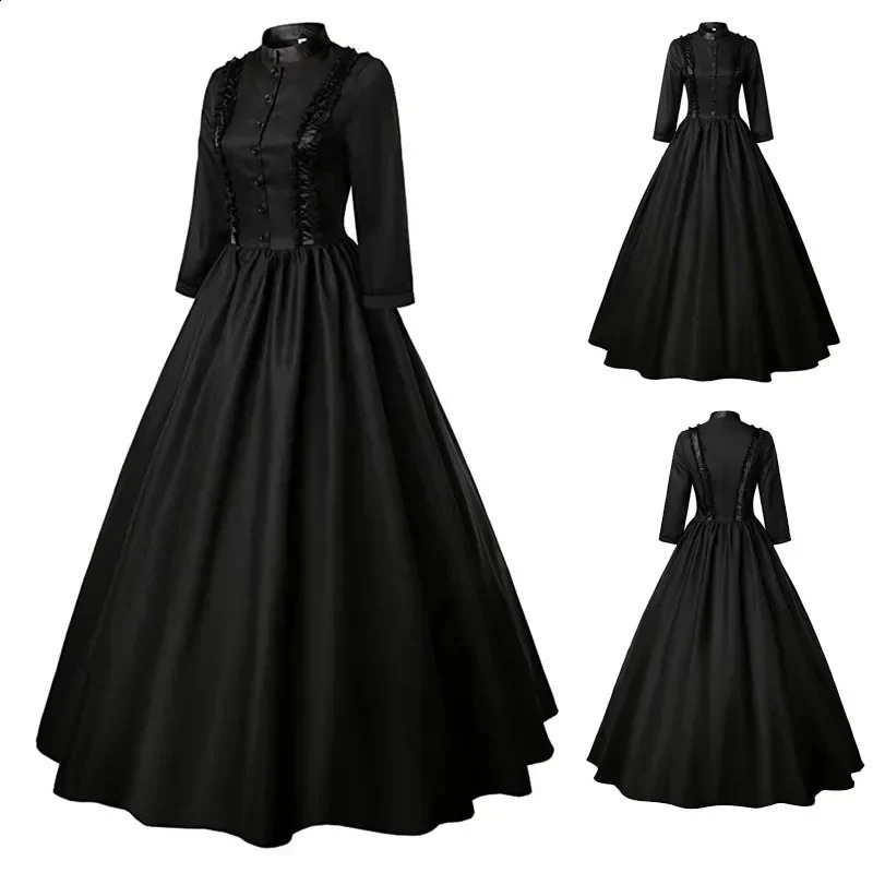 Medieval Victorian Retro Princess Cosplay Womens Halloween Royal Gothic Elegant Bride Swing Dress 240823