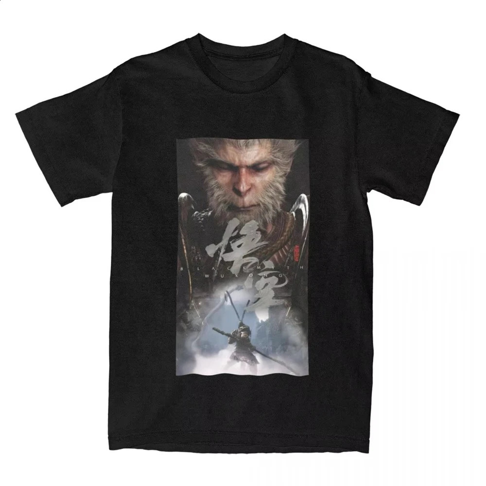 Fashion Monkey King Black Mythe Wukong Game Shirt Tépie-t-shirts Tops pour hommes Femmes Oversize T-shirt Vêtements 240822